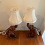 A Vintage pair of matching carved good luck elephants c1970 (shades not included) Image 4