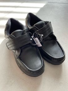 Boys black school shoes size UK2 brand New