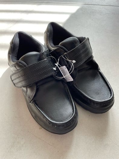 Boys black school shoes size UK2 brand New