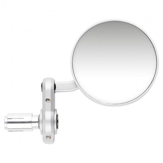 Round 22mm Motorcycle Bar End Mirrors - Silver