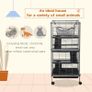 Small Animal Cage with Wheels Pet Home for Chinchillas Ferrets Kittens, with Hammock, 4 Platforms, Removable Tray, Silver Image 6