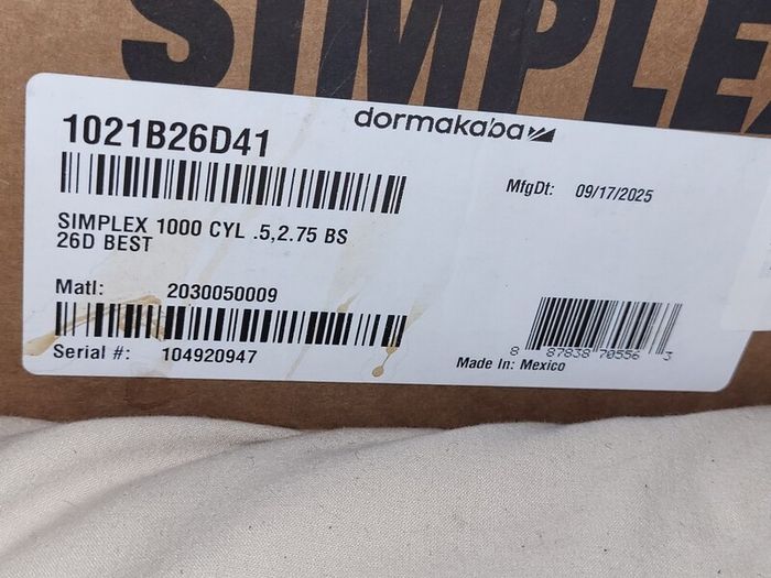 Kaba simplex 1000 cyl 260D 10th of price
