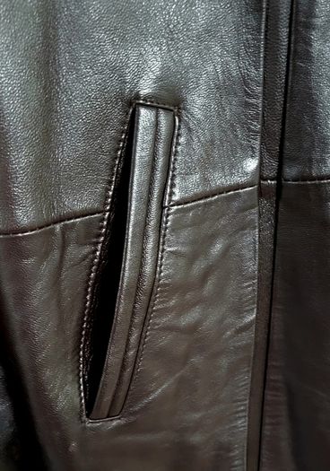 Vtg Y2K Soft Dark Brown Leather Long Coat by Higgs Leather & Sheepskins