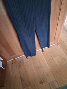 Sophie B Pin Striped Grey Trousers Size 10