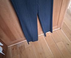 Sophie B Pin Striped Grey Trousers Size 10