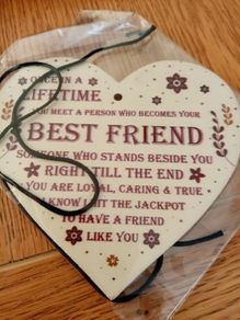 bnwt wooden heart friend