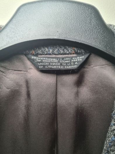 vintage mens Harris Tweed wool coat blazer jacket Size 44 short 100% scottish wool handwoven