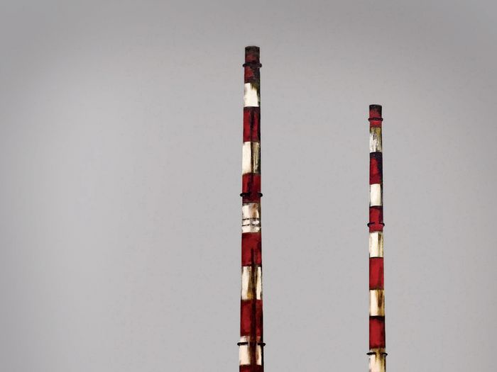 Poolbeg Chimneys, Dublin, Signed, Limited Edition by Helen Mathews Print