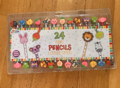 Pencils end erasers x 24