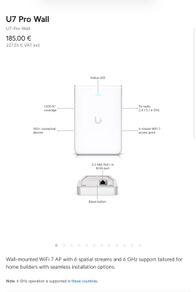Ubiquity U7 pro wall access/wifi point