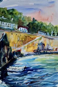 coliemore harbour dalky watercolour
