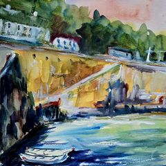coliemore harbour dalky watercolour