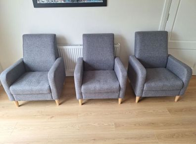 3 Grey Armchairs