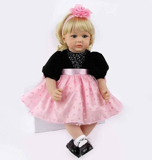 24 inch 60cm Reborn Dolls Girl Soft Silicone Vinyl Realistic Reborn Babies Handmade Newborn Baby Dolls Birthday Gifts for Ages 3+ Toys Gifts