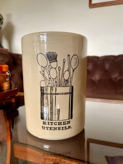 Vintage Stoneware Pearsons of Chesterfield Crock Style Utensil Holder