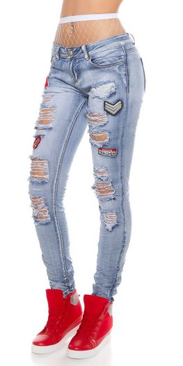 Skinny_Jeans_DeStroyed_look_with_patches__Color_JEANSBLUE size 36