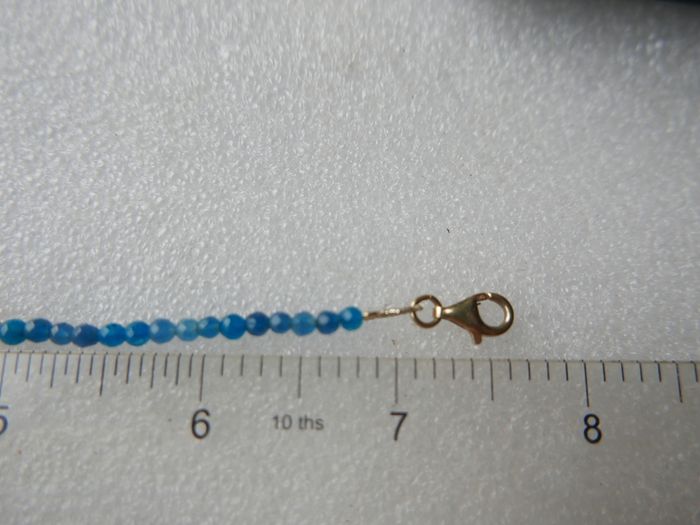 925 Sterling Silver Beaded bracelet with blue and orange stones