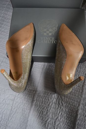 Vince Camuto high hills champagne glitter size UK4 (37EU/7US) brand new!