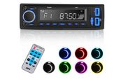 Bluetooth 5.0 Car Stereo Handsfree Calling, Stereo &amp; Clock, 4X60W FM Radio USB/AUX in/MP3/WMA/WAV/SD MP3 Player, Wireless Remote Control
