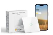 Meross Touch Light Switch, 1 Way Single Pole, Neutral Requires, Touch/Remote/Voice Control, LED Wall Switch with Timer, White, Compatible with Apple HomeKit, Alexa, Google