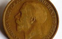 1920 Halfpenny George V bronze coin