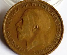 1920 Halfpenny George V bronze coin