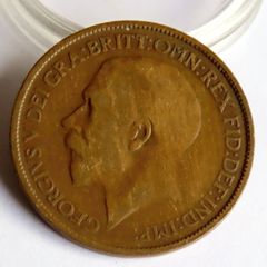 1920 Halfpenny George V bronze coin