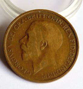 1920 Halfpenny George V bronze coin