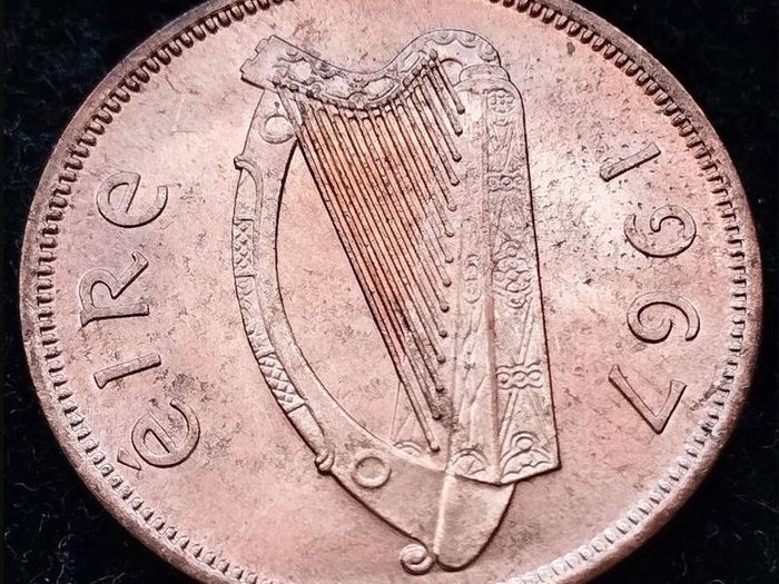 [#304] - Ireland 1967 | Irish 1/2d | Irish Half Penny | KM.10 | UNC