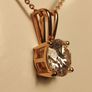 18kt Vermeil Hard Gold Plated Sterling Silver 3.5 carat Moissanite Solitaire Pendant and Chain Image 6