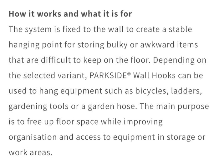 x6 Bundle - Parkside Wall Hooks - Multi-Purpose Storage Hooks - Bike, Ladder, Tools, Etc - Open To Offers!!