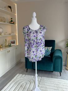 Ladies Lilac and Green Floral Print Blouse from Apricot