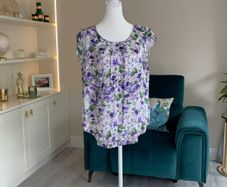 Ladies Lilac and Green Floral Print Blouse from Apricot