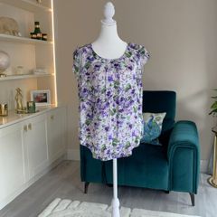 Ladies Lilac and Green Floral Print Blouse from Apricot