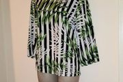 NWT Tropical Green, White and Black Top from Only Size 14