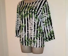 NWT Tropical Green, White and Black Top from Only Size 14