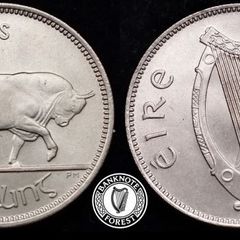 [#2377] - Ireland 1954 | Irish 1s | One Shilling | Bull | KM.14a | Mint State | MS