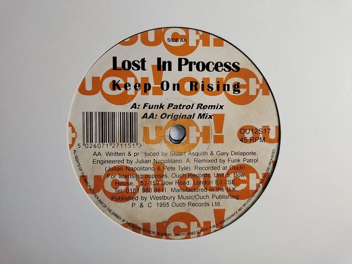 Lost In Process - Keep On Rising - Ouch! Records - LABELS Looks RALLIED Actually PLAYS Near MINT! Mid 90s Ouch! ACID House BANGER!