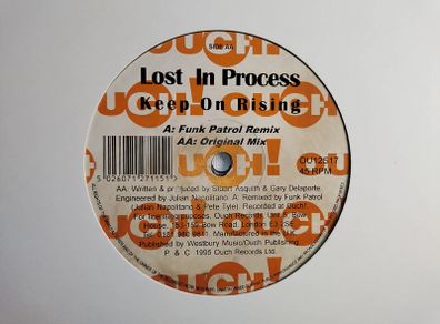 Lost In Process - Keep On Rising - Ouch! Records - LABELS Looks RALLIED Actually PLAYS Near MINT! Mid 90s Ouch! ACID House BANGER!