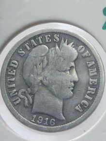 1916 silver barber dime