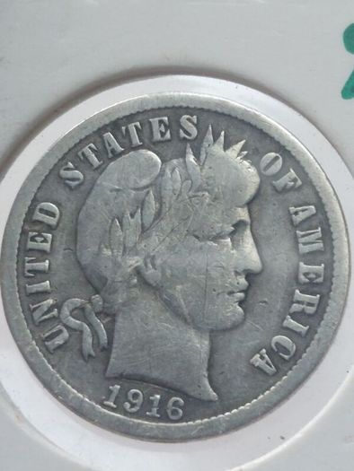 1916 silver barber dime