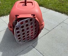 pet crate with door and opening roof