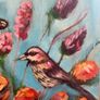 Bird & Floral Acrylic Painting on Canvas - 45x60cm Image 4