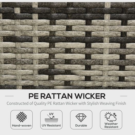 5 Pieces Rattan Sofa Set Wicker Sectional Furniture Cushion Grey Garden (FREE SHIPPING)