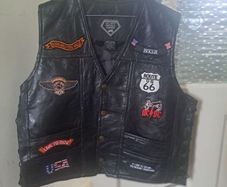 Biker Leather Waste jacket XL