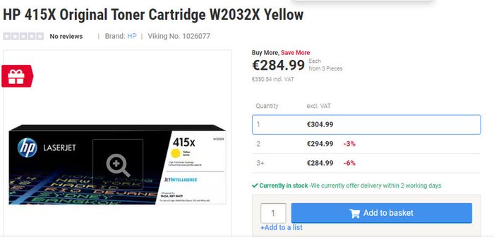 HP 415X Yellow Toner