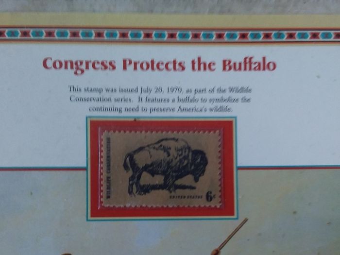U.S.A. Mint Stamps : Buffalo Nickel : Stamp And Coin Panel , " Congress Protects The Buffalo "