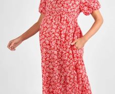 Red Floral Maternity Dress, Size 8. New!