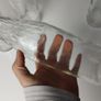 302 - Set of 4 Vintage Floral Decorative Collectible Clear Glass Tall Big Bottles Image 8