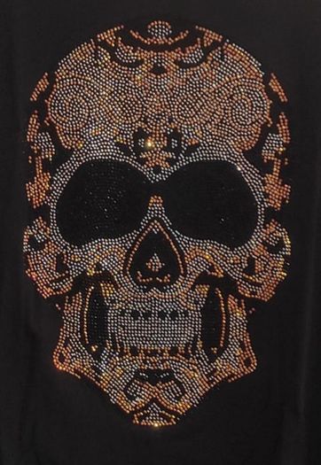 blouse rhinestones with a skull